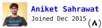 Profile for Aniket Sahrawat on FreeCodeCamp